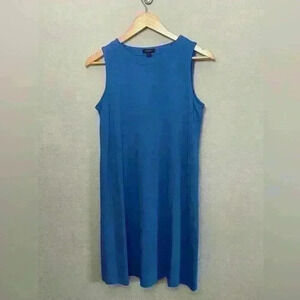 J Jill Wherever Collection Blue Sleeveless A-line Dress Small Petite
